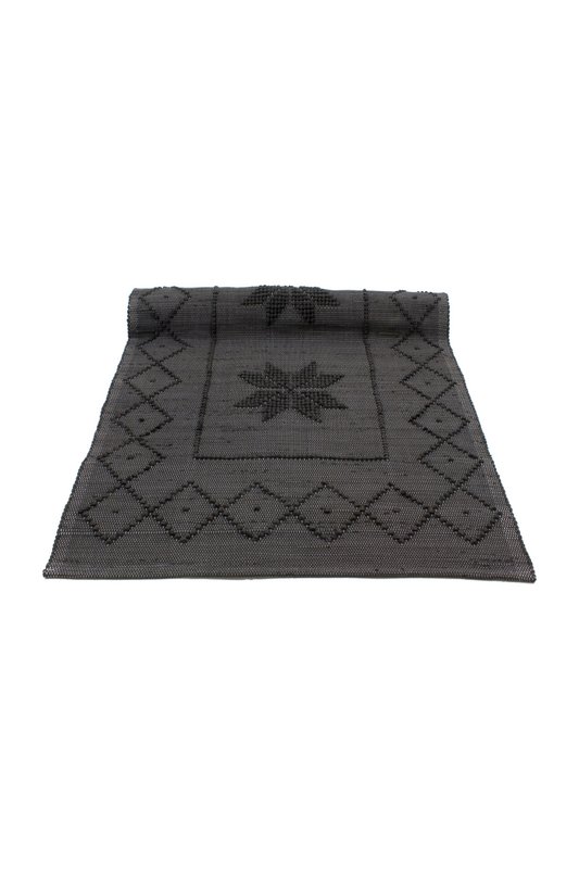 Estrella de alfombra de algodón tejida Anthracite 50/100cm