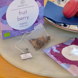 FRUIT BERRY biologische thee I Theepiramide in zakje GEEN PLASTIC
