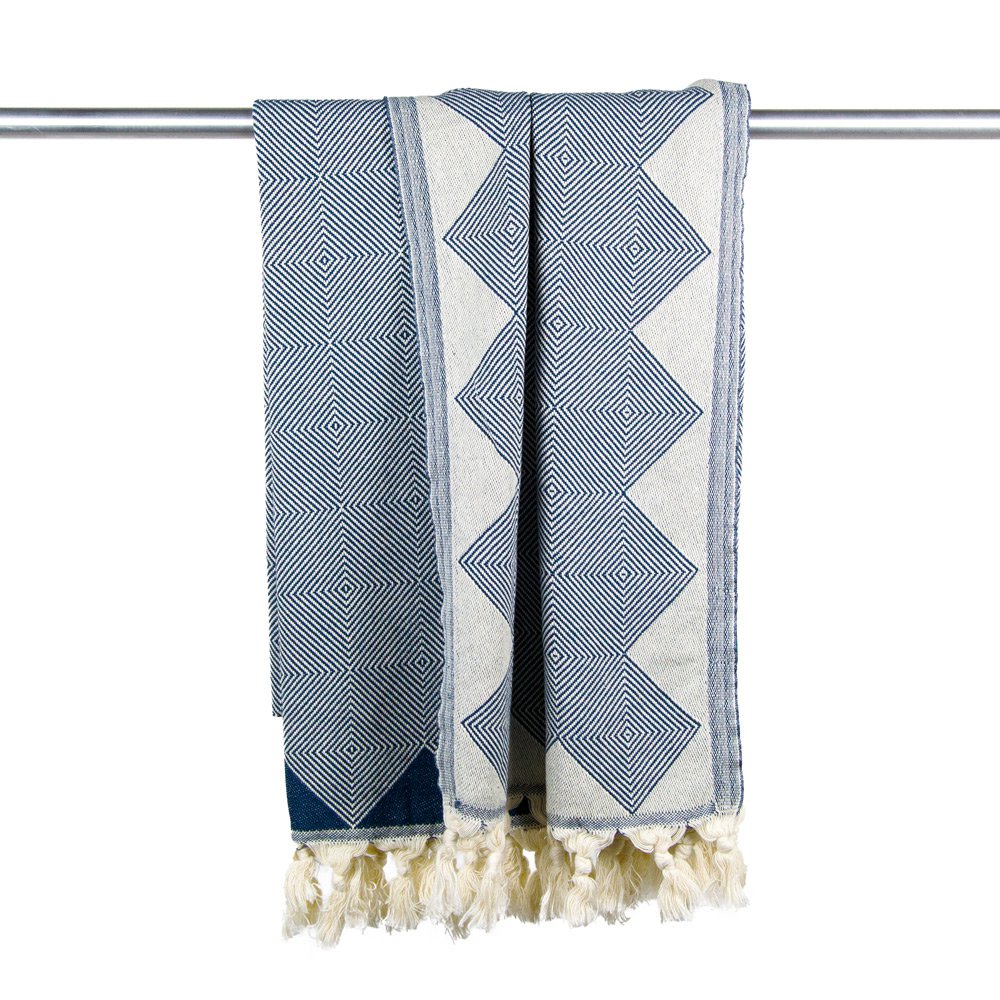 Hammam towel organic cotton Kestane steel blue