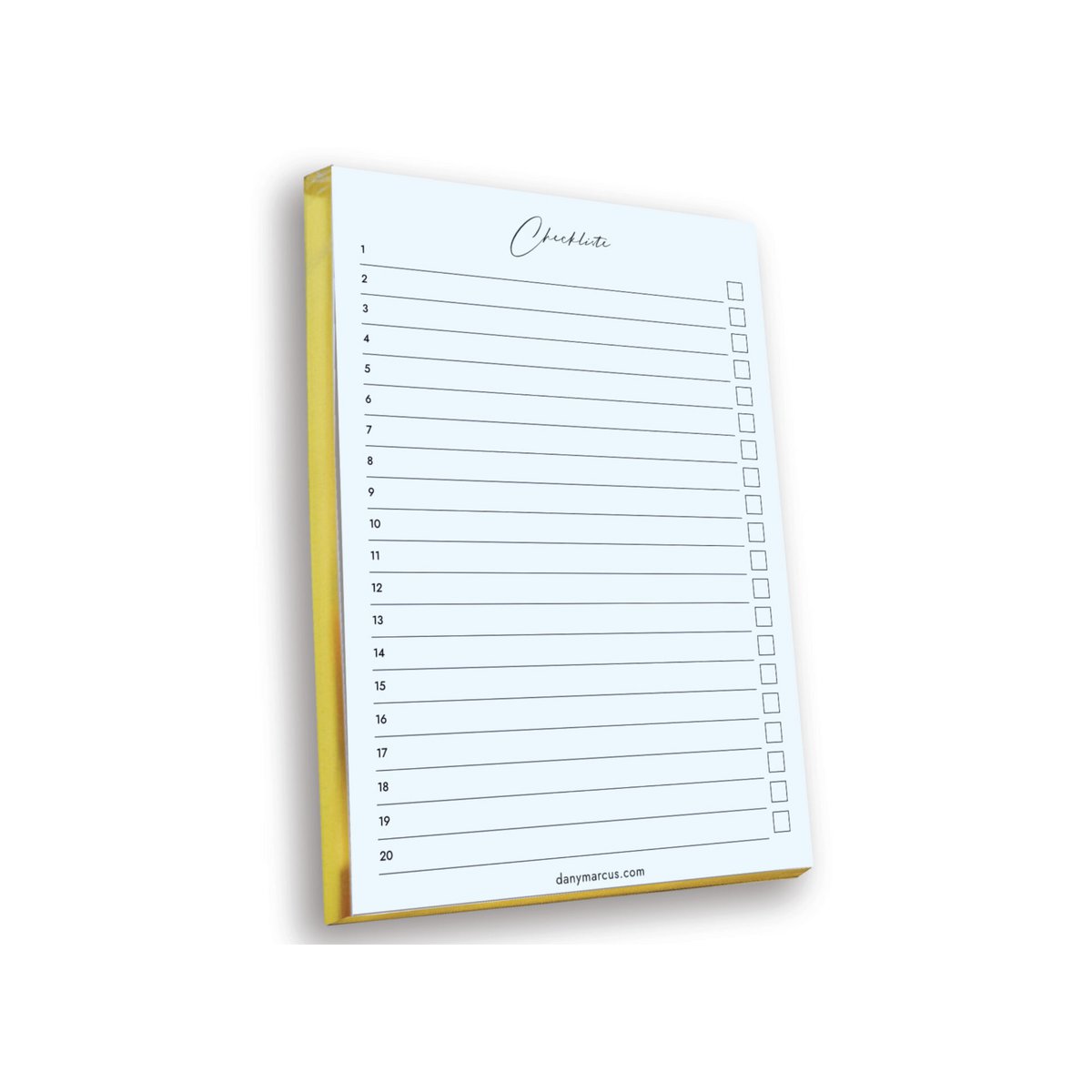 Liste de contrôle avec bordure dorée (paquet de 10)