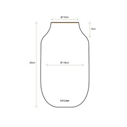 Vase Metal Oval Yellow 30cm