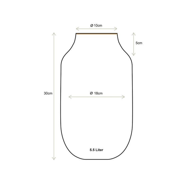 Vase Metal Oval Yellow 30cm