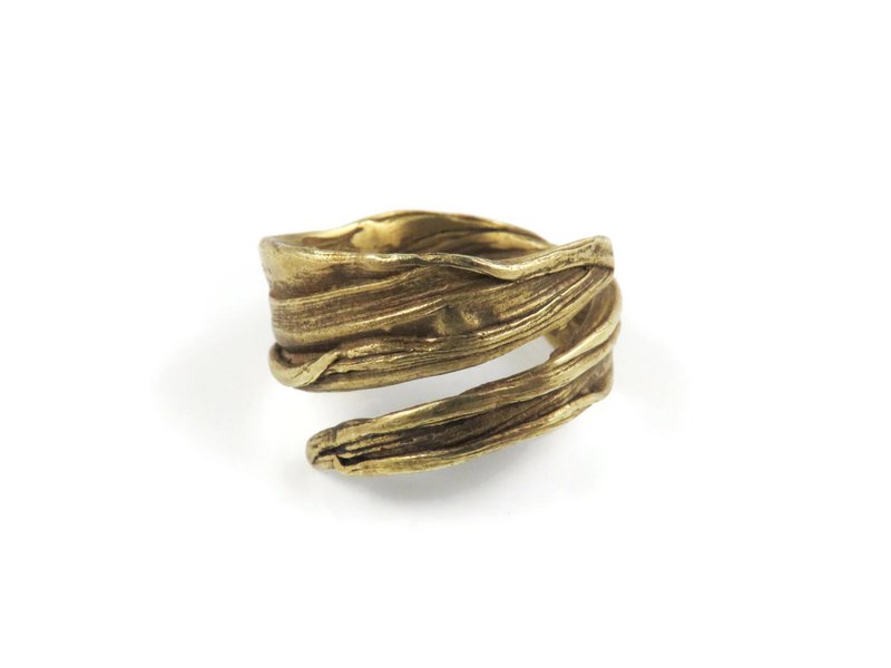 Patinated Bronze Adjustable Ring – Organic Sculptural