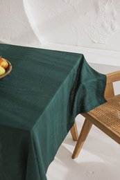 Åndbar og allergivenlig linneddug i mørkegrøn