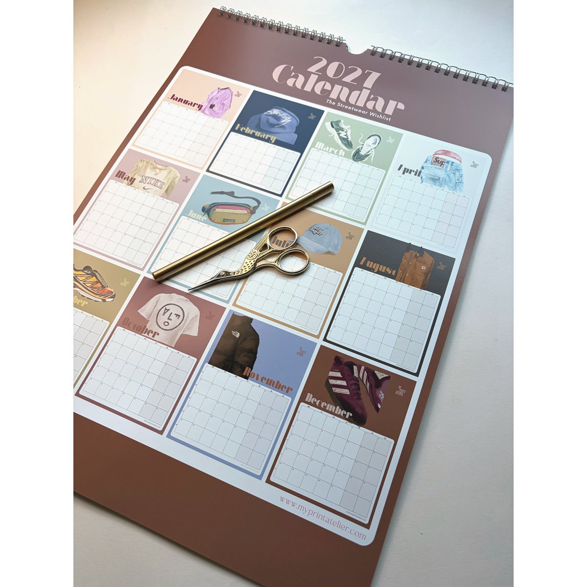 2027 Kalender A3 – The Streetwear-ønskeliste – Maandkalender