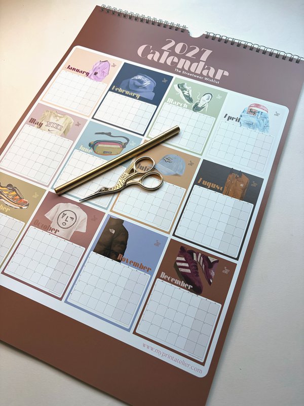 2027 Kalender A3 – The Streetwear-ønskeliste – Maandkalender