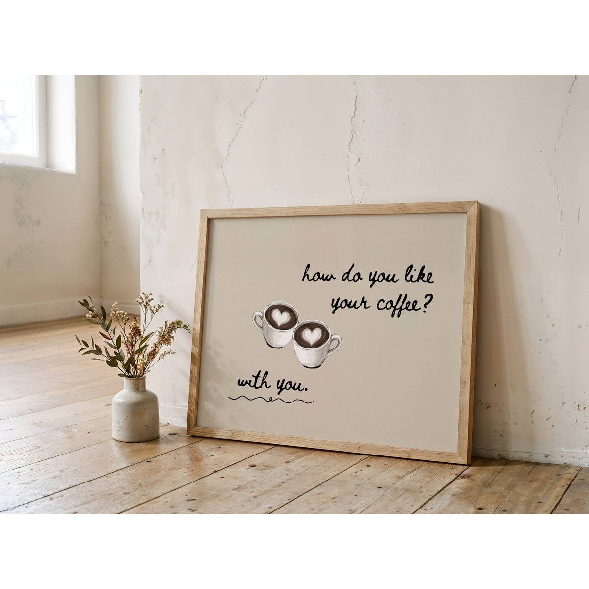 Kaffeeplakat, romantisches Kaffeeplakat, wie gefällt Ihnen Ihr Kaffee? Kaffee-Zitat-Poster, Kaffee-Ecke-Druck, Kaffee-Poster, Kaffeetasse-Wandkunst, trendige Küchen-Wandkunst