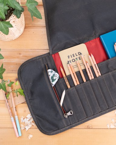 Großer Wachskünstler Künstler Bleistift Roll Up Case, Stoffbleistifthalter für Künstler, Kunstgeschäft Geschenk