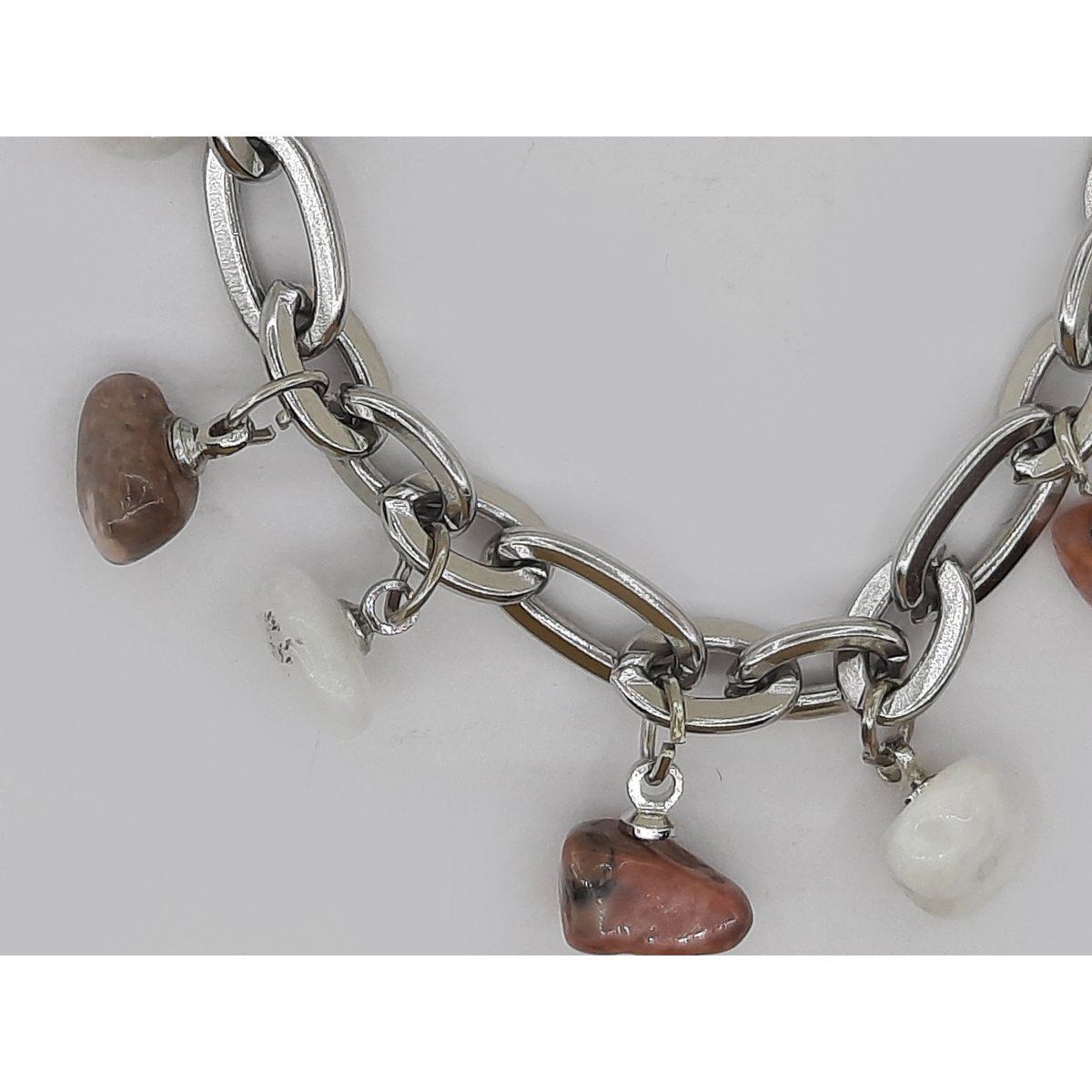 #90 Edelstenen schakel armband 