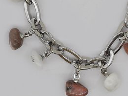 #90 Edelstenen schakel armband 