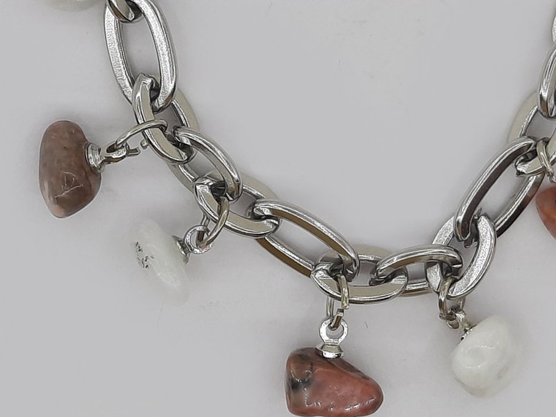 #90 Edelstenen schakel armband 