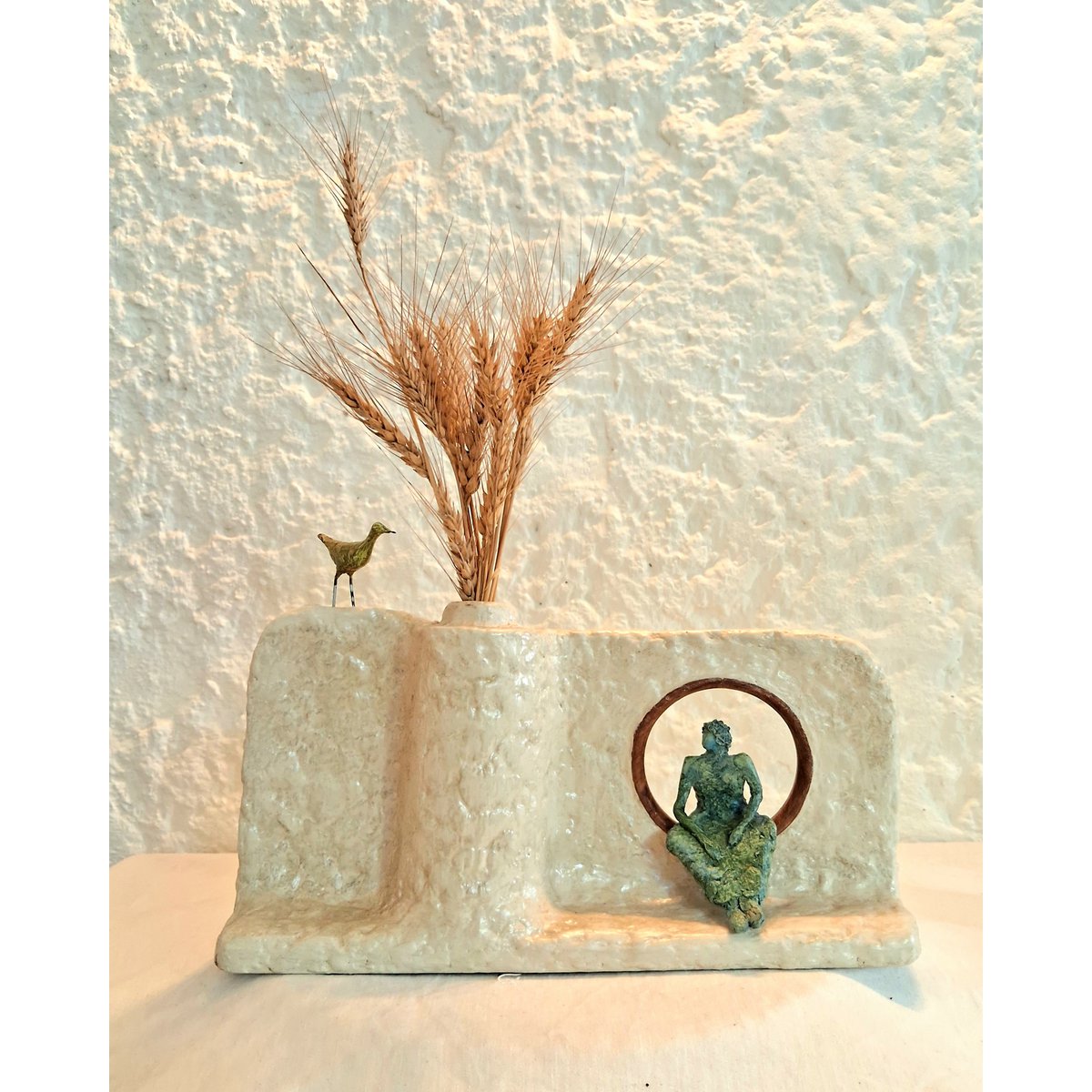Vase | Sculptural Papier mache Hand-painted