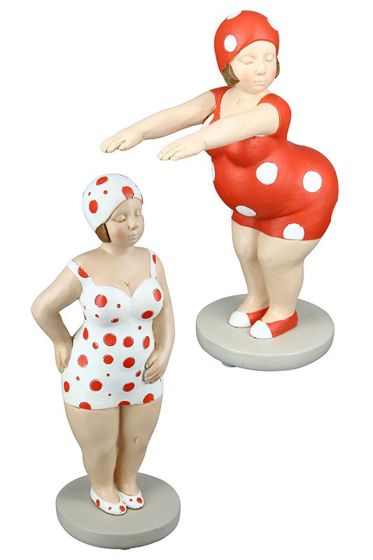 Polyfigur "Becky" rød/hvid VE 4 so
