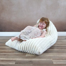 Poltrona MINI CHILLTOP, Pelliccia Esclusiva Bianco Sporco