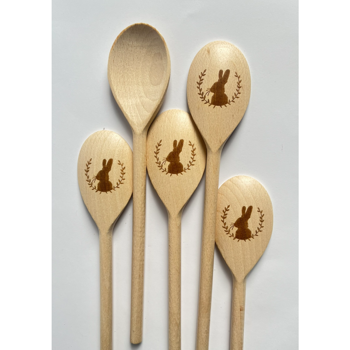 Wooden cooking spoon with engraving - Easter bunny