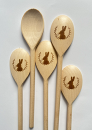 Wooden cooking spoon with engraving - Easter bunny