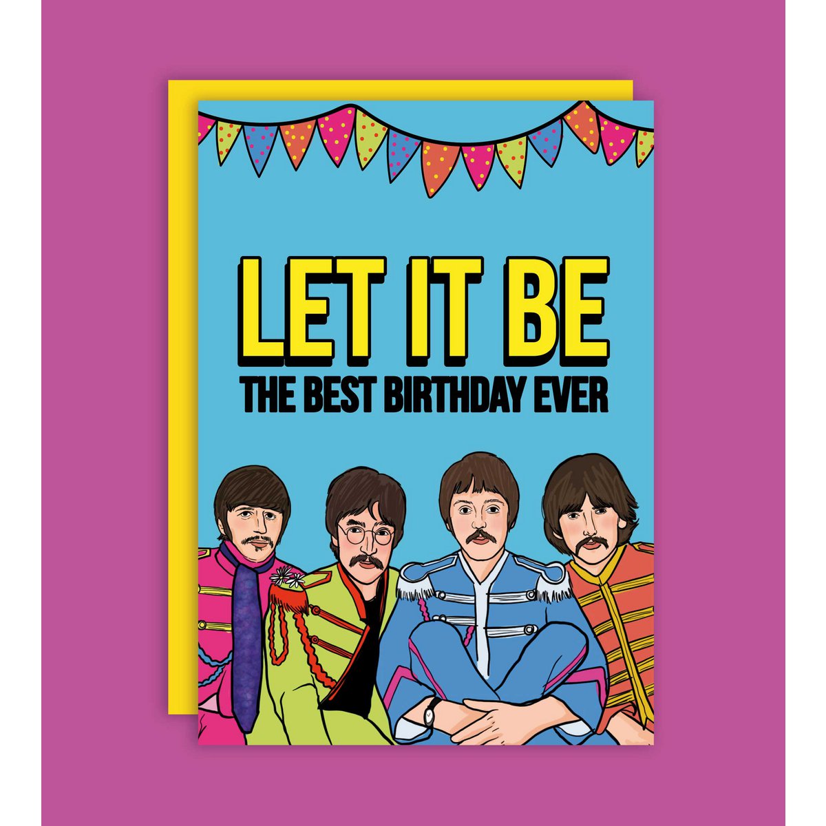 Laat het de beste verjaardag zijn van de Beatles-wenskaart