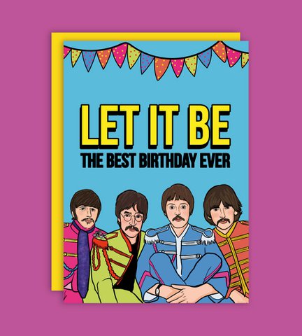 Laat het de beste verjaardag zijn van de Beatles-wenskaart