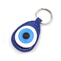 Boze oog handgemaakte lederen sleutelhanger