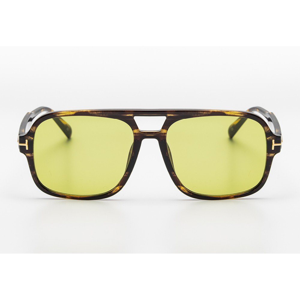 Tortoiseshell Aviator solbriller med gule linser – UV400 | Tendenserklæring