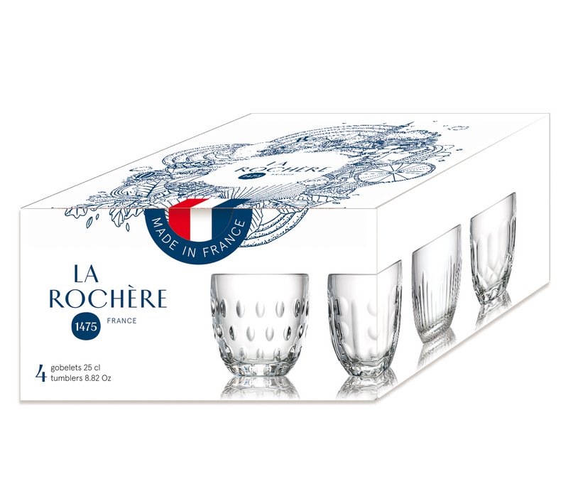 BICCHIERI TROQUET 23 CL SET DA 4 ASSORTITI