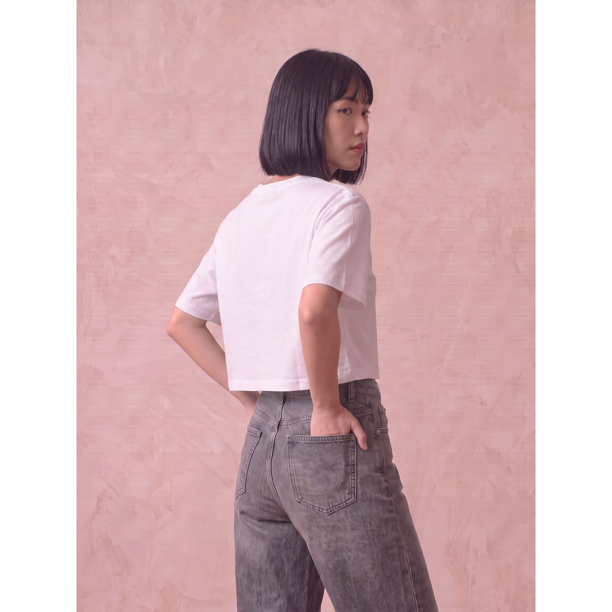 Out Town cropped T-shirt voor dames, 200 g