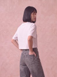 Out Town cropped T-shirt voor dames, 200 g