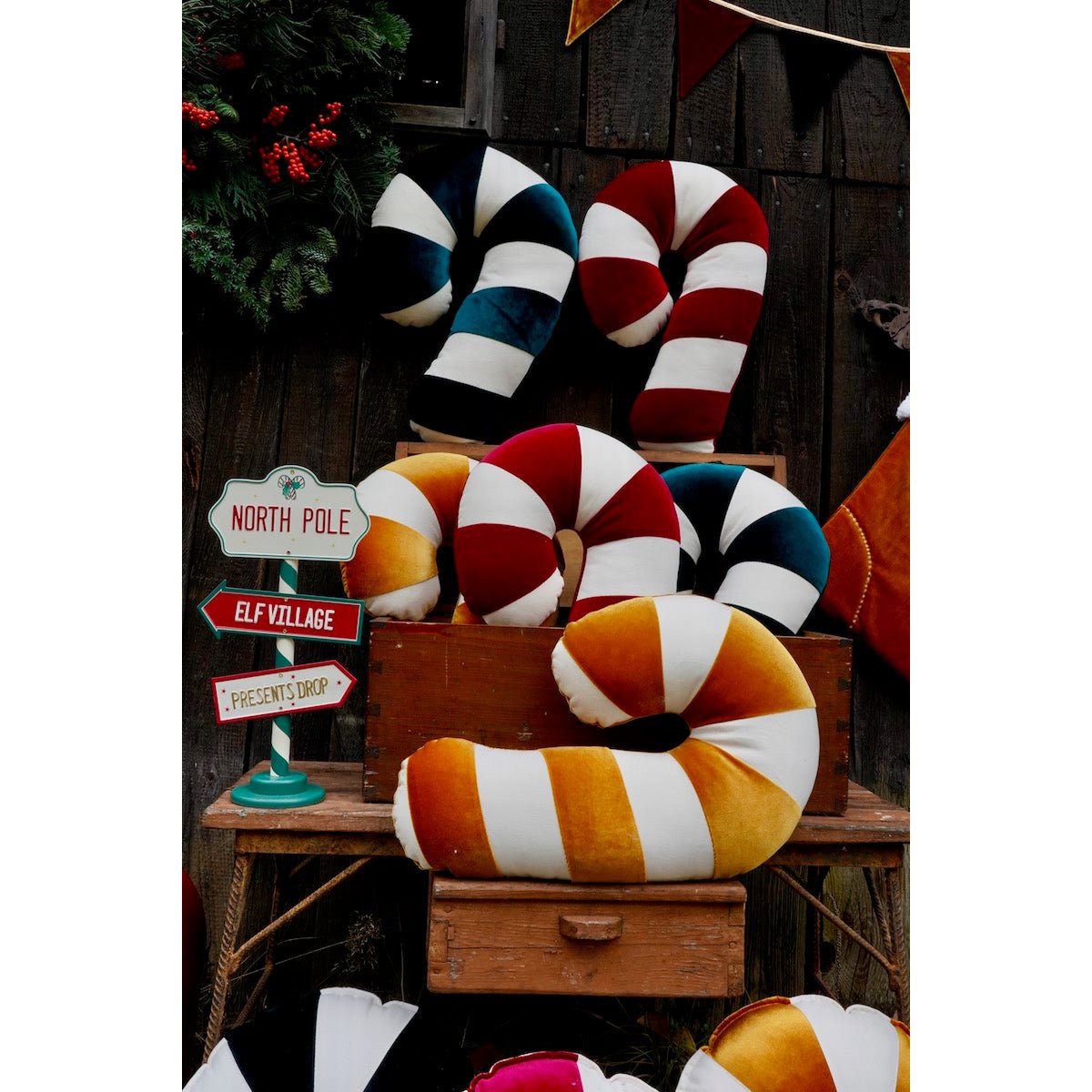 Patchworkkussen 'Gouden Lollipop'