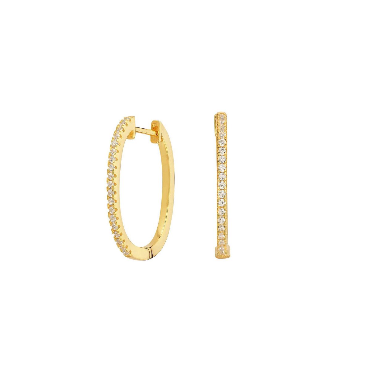 Gold Plated Oval Earrings