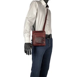 Skuldertaske eller Crossbody-taske i 6 farver glat læder med justerbar skulderrem