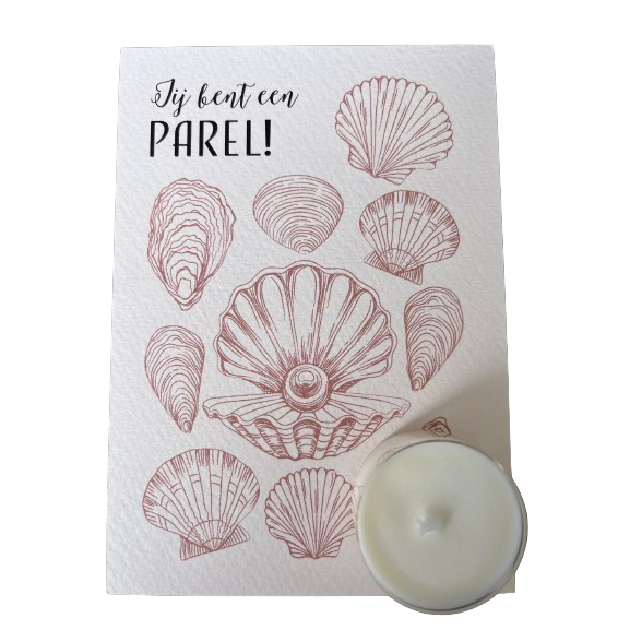 Jij bent een parel! - theelicht kaart