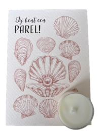 Du er en perle! - fyrfadslys kort