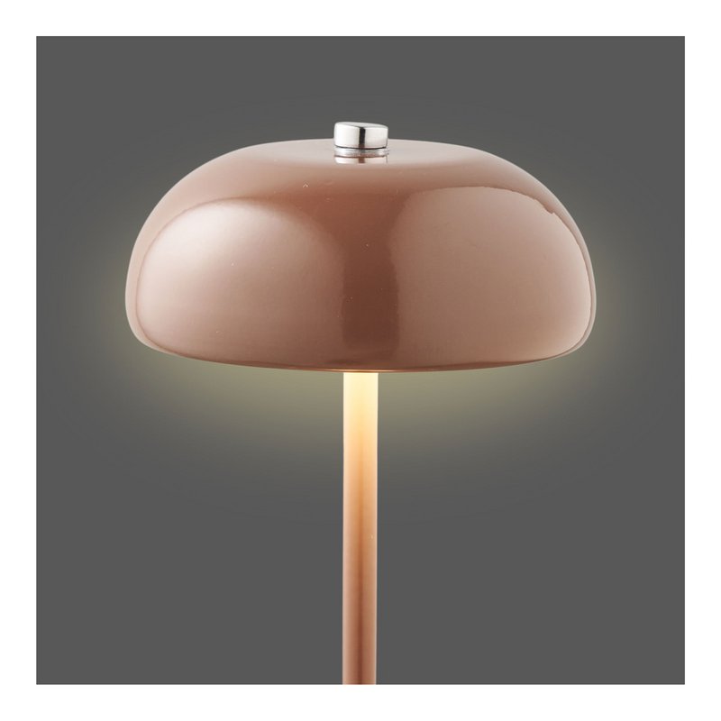 Margate Table lamp, metal, rechargeable, brown, ø13 cm