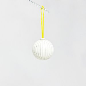 Christmas ball Stripe white/gold