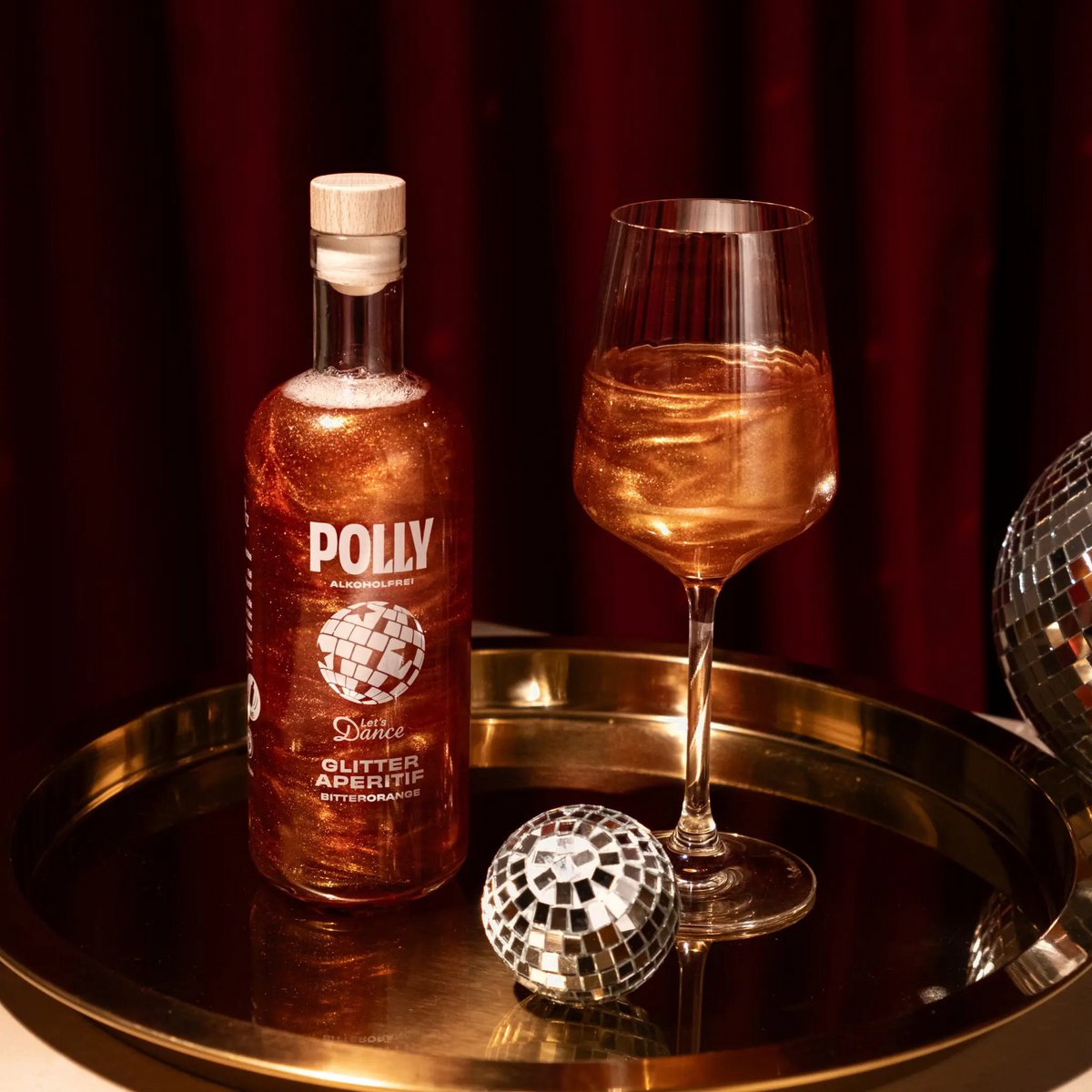 Aperitivo POLLY Glitter - Edición Let’s Dance – sin alcohol | Aperitivo para bebidas espumosas