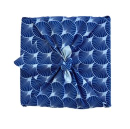 Furoshiki Gift Wrap Sky Elephants & Indigo Fans Envoltura de regalo de tela - Doble cara (Reversible)