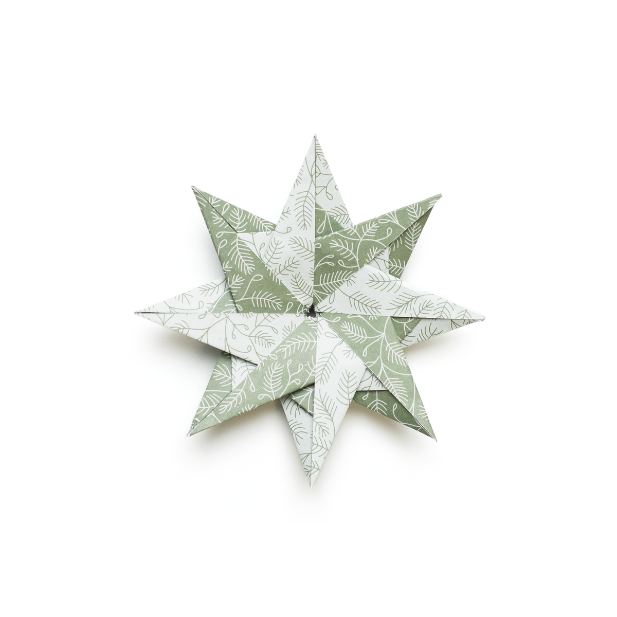 Juleorigamipapir - grangrene grøn og mint - 25 ark dobbeltsidet genbrugspapir