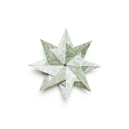Świąteczny papier origami - gałązki jodły zielone i miętowe - 25 arkuszy dwustronnego papieru makulaturowego