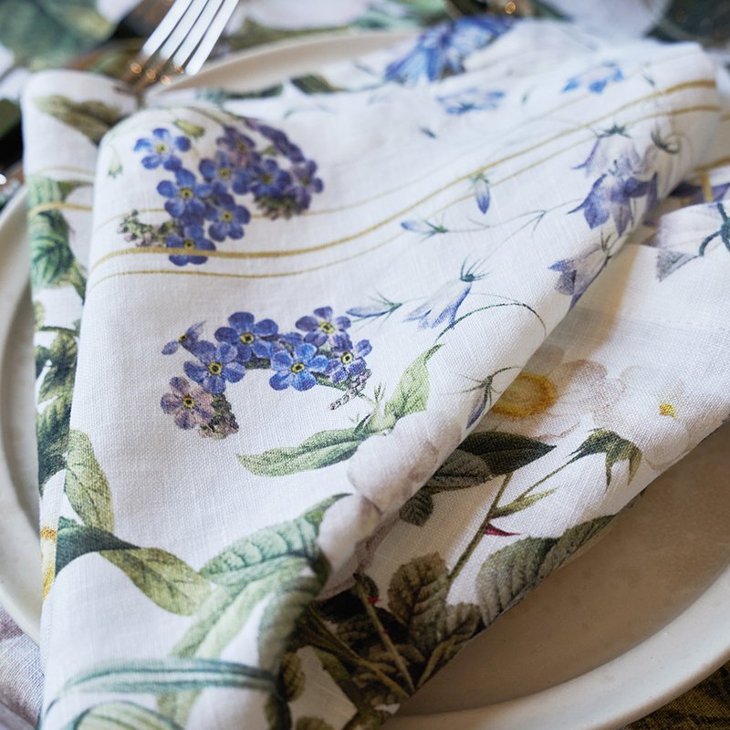 Linen napkin - Blue flower garden  JL