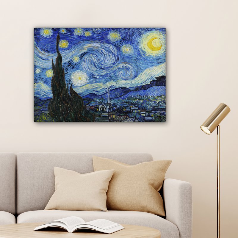 Canvas Maleri - Wall Decoration - De Sterrennacht - Vincent Van Gogh