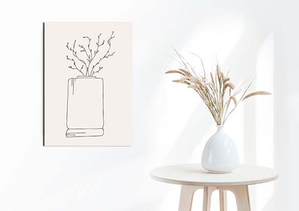 Minimal Branches in vase panel