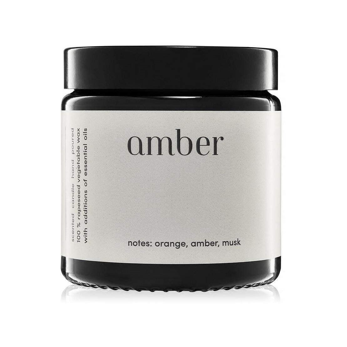 Candela profumata "Ambra" 100% cera di colza naturale 120g