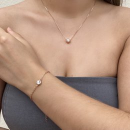 Set Luna di nascita - Oro rosa e cristalli