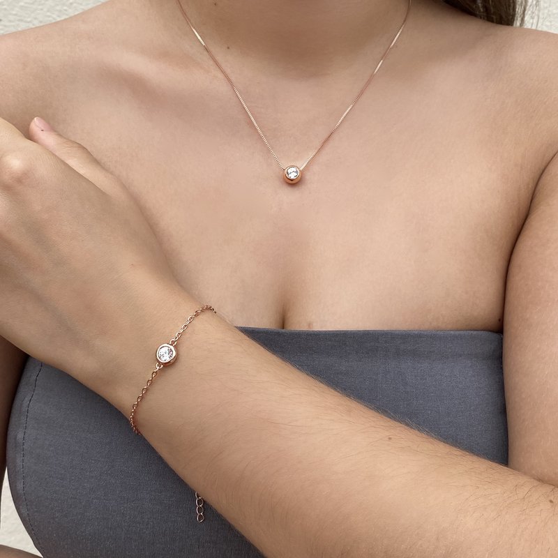 Set Luna di nascita - Oro rosa e cristalli