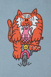 SCHWERES BASIC-T-SHIRT MIT GRAFIK „PEDAL FASTER“.