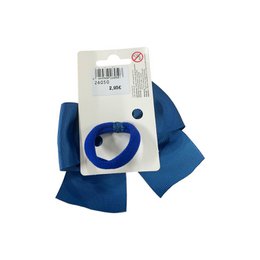 Grosgrain ribbon bow with elastic - Blue - 11 X 9 cm