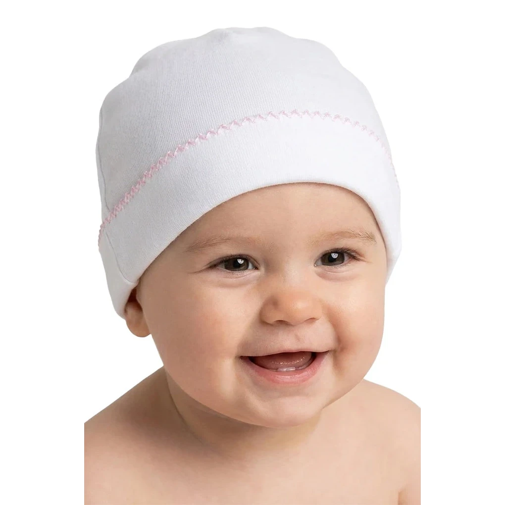 Baby bomuldshat, hvid base, One Size