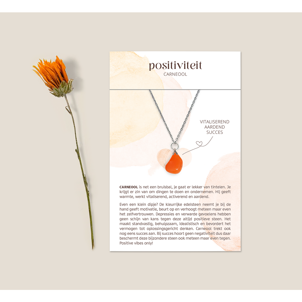 Edelsteinkette mit Carneool - Positivität