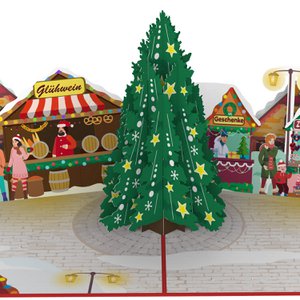 Pop-upkaart voor de kerstmarkt