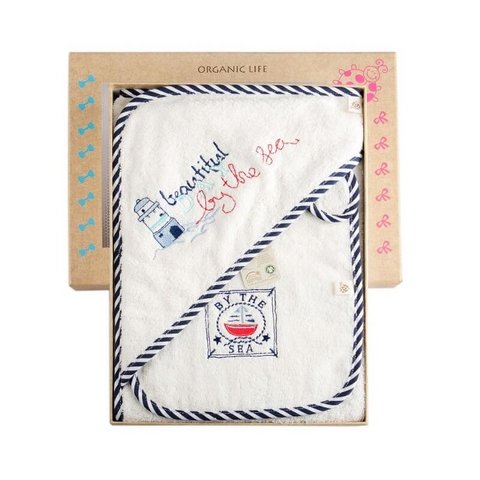 Sailor Organic Cotton Baby Poncho Set